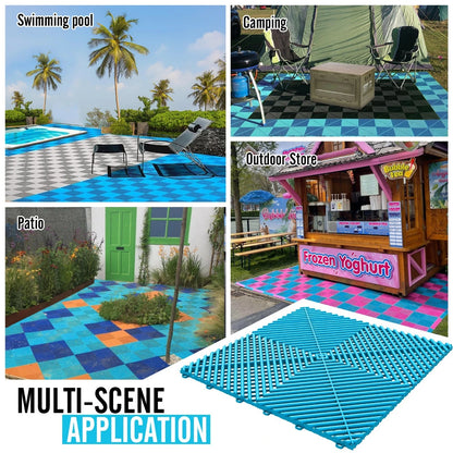 40PCS Pvc Garage Floor Tiles High Quality Pvc Car Garage Flooring Mat PP Plastic Interlocking Car Wash Room Tiles