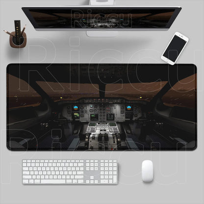 HD Airplane Speedometer Mouse Pads Plane Instrument Panel XXL Mousepad Non-slip Rubber Desk Mat Pc Gamer Deskmat Cockpit Playmat