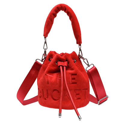 New Fashion Women's Bucket Bag Trend Brand Personality Plush Shoulder Bag High-end Elegant Crossbody Bag Designer Luxury Handbag