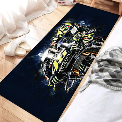 Motorcycle Carpet Garage Mat Racing Cool Moto Display Motorcycle Display Mat Hallway Anti-slip Home Decoration Rug Customized