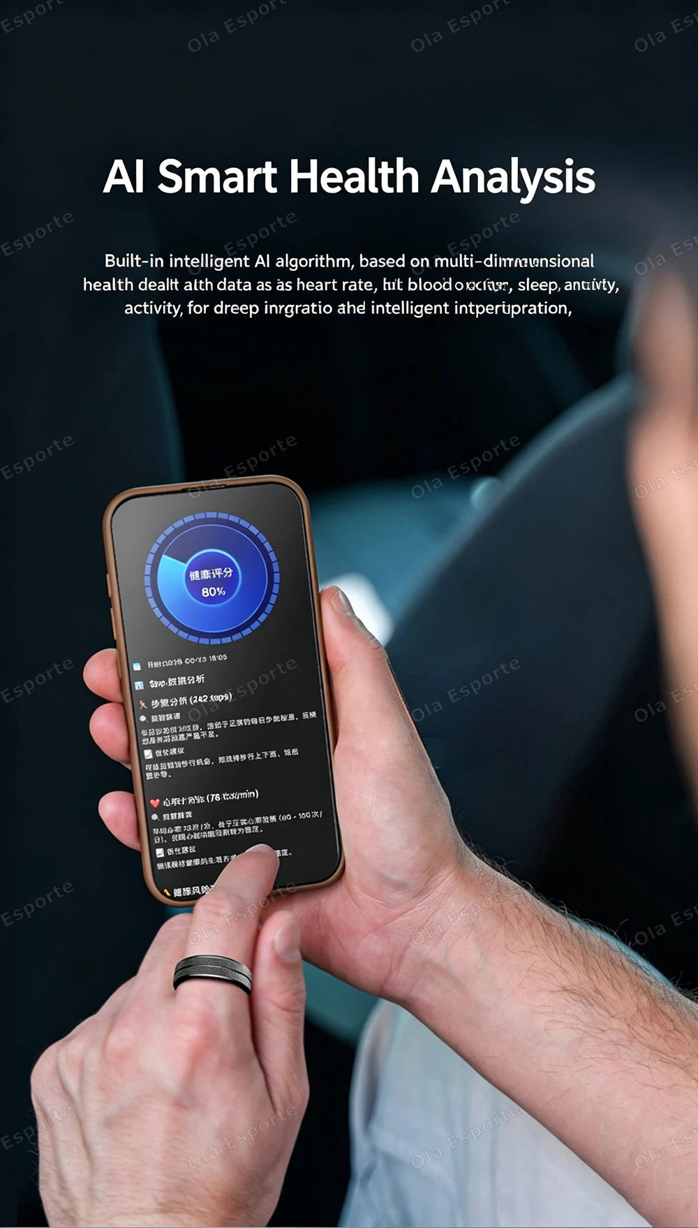 2026 New Smart Ring Bluetooth Heart Rate Body Temperature Monitor AI Health Analysis 5ATM Waterproof Sports Smartring Men Women