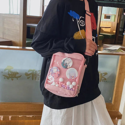 Female Ita Crossbody Bag Womens Transparent Messenger Bag Girls Cute-Lolita Shoulder Bags Teens Fashion Satchels Bag Ins