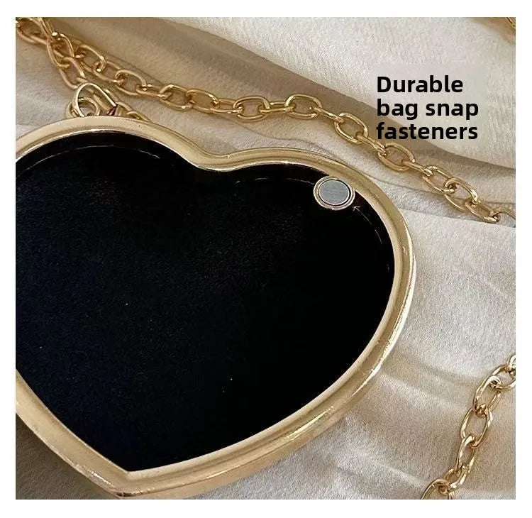 Heart Shape Diamond Evening Clutch Rhinestones Purse Ladies Fashion Bag Designer for Women Chain Shoulder Bag Luxury Small Bling