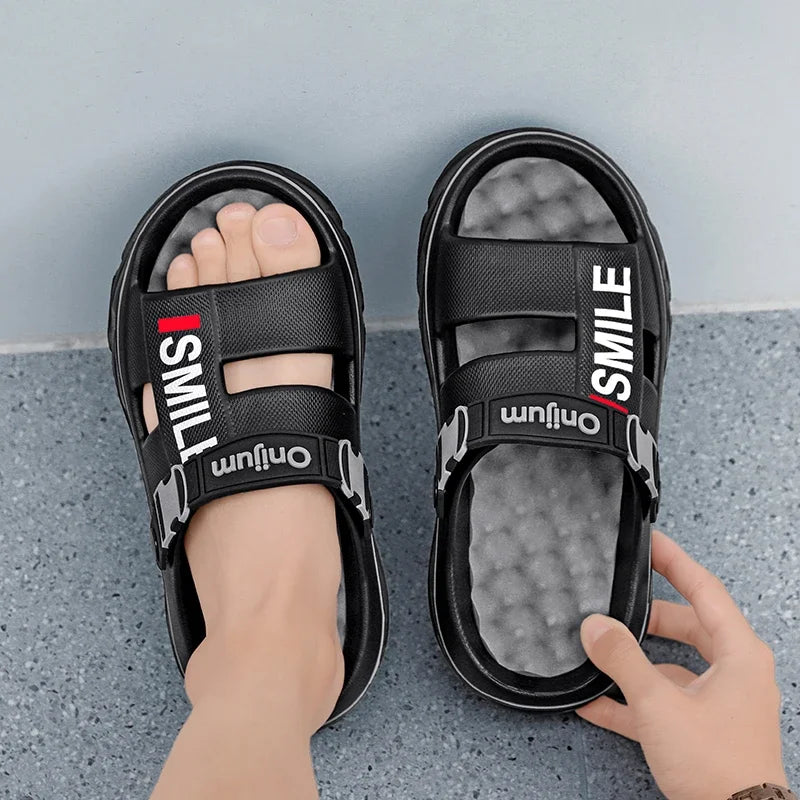 Summer Men's Massage Slippers Indoor Outdoor Sandals Beach Comfortable Soft Slides Clogs Casual Shoes Men Women Home Slippers