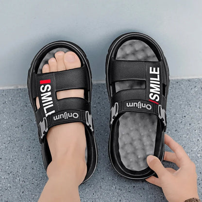 Summer Men's Massage Slippers Indoor Outdoor Sandals Beach Comfortable Soft Slides Clogs Casual Shoes Men Women Home Slippers