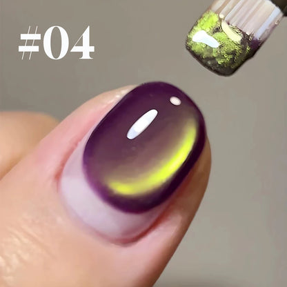 1-24pcs WS Romantic Purple Cat Eye Gel Nail Polish New Style Super Flash Versatile Whitening Purple Glass Bead Cat Nail Salon