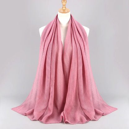 Women Plain Cotton Scarf Head Hijab Wrap Solid Full Cover-up Shawls Foulard Femme Headband Crinkle Muslim Hijabs Store 2024 NEW