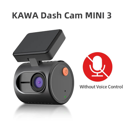 KAWA Dash Cam MINI 3 Voice Control Tiny 2K 1296P Colorful Night Vision 24H Parking Guard WIFI, G-sensor, Supercapacitor,Car DVR