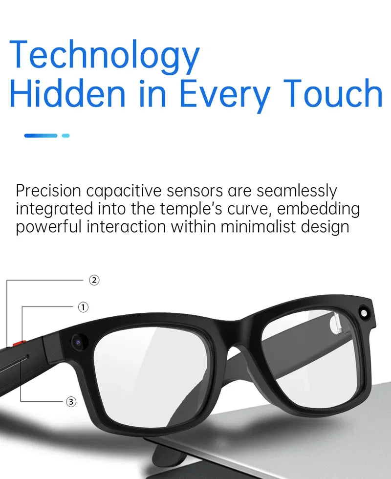 Smart Glasses AI Translation 8MP HD Camera 4K Shooting Image Bluetooth Call Recording Music Smart Sunglasses