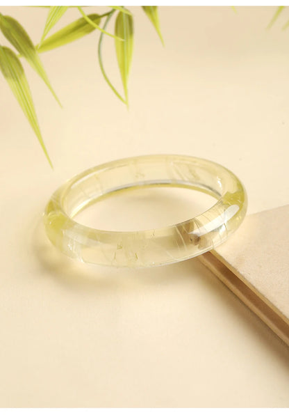 7A Natural Lemon Citrine Bangle Bracelet for Women Healing Crystal Jewelry for Wealth High Quality Luxury Jewelry Gift