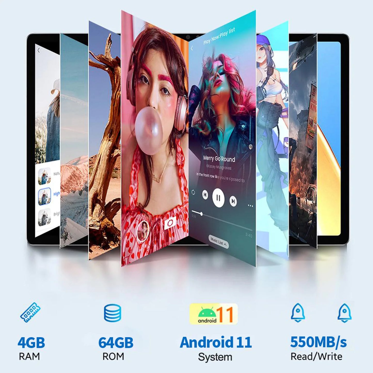 2025 Global Version Original BDF Pad Tablet 10.1 inch HD Android 11, 4GB+64GB, 5000mAh ,3G Dual SIM WiFi Tablet PC