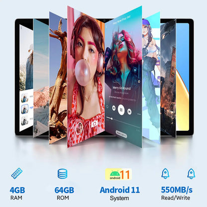2025 Global Version Original BDF Pad Tablet 10.1 inch HD Android 11, 4GB+64GB, 5000mAh ,3G Dual SIM WiFi Tablet PC