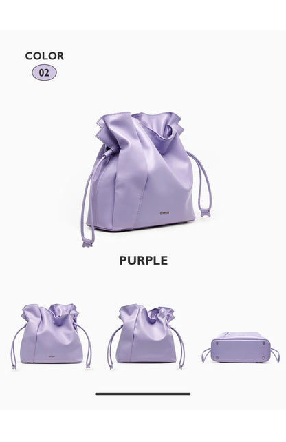BAFELLI 2026 NEW WOMEN'S BAG LEATHER CASUAL BUCKET HANDBAGS FOR FEMALE TREND FASHION SHOPPER PURSE LUXURY BRAND SHOULDER