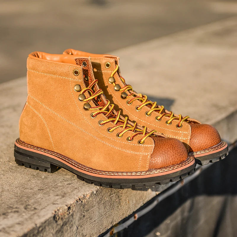 Handmade Autumn Winter New British Men Casual Leather Shoes Dress Cow Suede Ankle Boots Tooling Outdoor Work Desert Boots