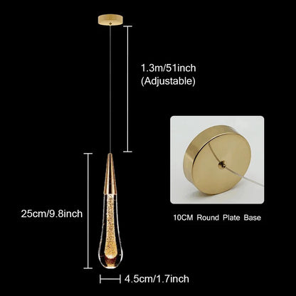 Crystal LED Pendant Lights Interior Lighting For Home Dining Table Hanging Lamp Bedside Living Room Decoration Pendant Light