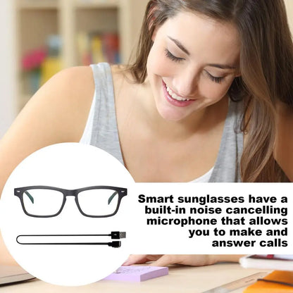 Smart Glasses Wireless BT 5.0 Hands-Free Calling Music Audio Sport Headset Eyewear Intelligent Eyeglasses IPX7 Waterproof