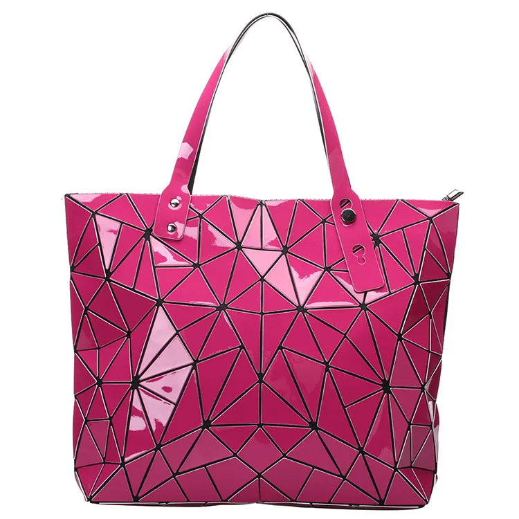 New Silver Handbags Bags For Women 2026 Summer Large Tote Bag Ladies Geometric Messenger Shoulder Bag Beach Luxury Designer