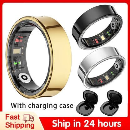 R09 Smart Ring Men Women with Charging Case Heart Rate Blood Oxygen 5ATM Waterproof SmartRing For Xiaomi Samsung Android IOS