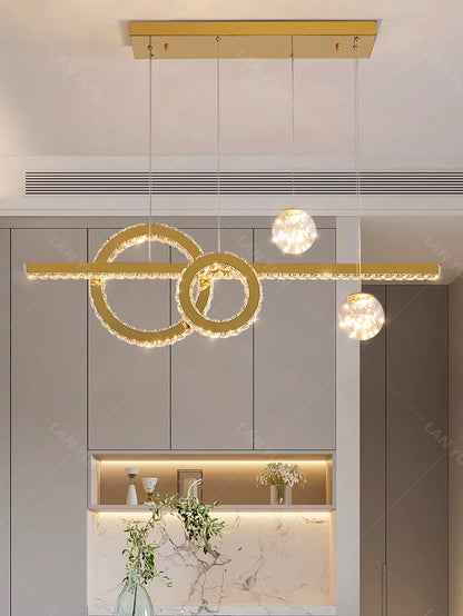 Modern home decoration salon lamps for living room smart crystal Pendant lights dining room indoor lighting