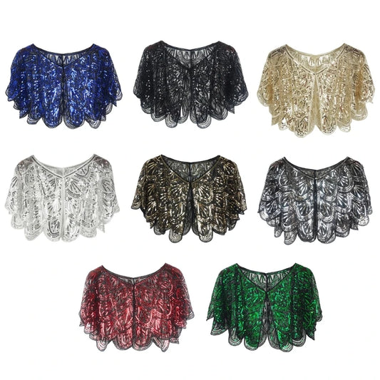 Sequins Lace Shawls Palaces Styles Women Shawls Sunscreen Hollows Out Cloak Tippet For Ladies Shawls Stylish Layering Women's