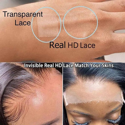 Lagos Hairline 13x6/360 HD Lace Frontal Wig Preplucked Silky Straight 100% Human Hair Glueless Wigs Wear And Go 400 Density  Wig