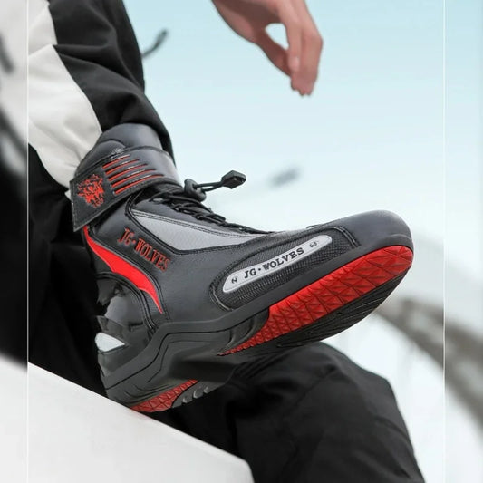 Men's Motorcycle Boots Waterproof Cross-country Travel Ankle Boots Women's Breathable and Wear-resistant Cycling Shoes