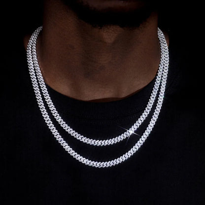 Fine 6MM VVS Moissanite Cuban Chain Hip Hop Jewelry for Women 925 Sterling Silver VVS Necklace Bracelet for Gift
