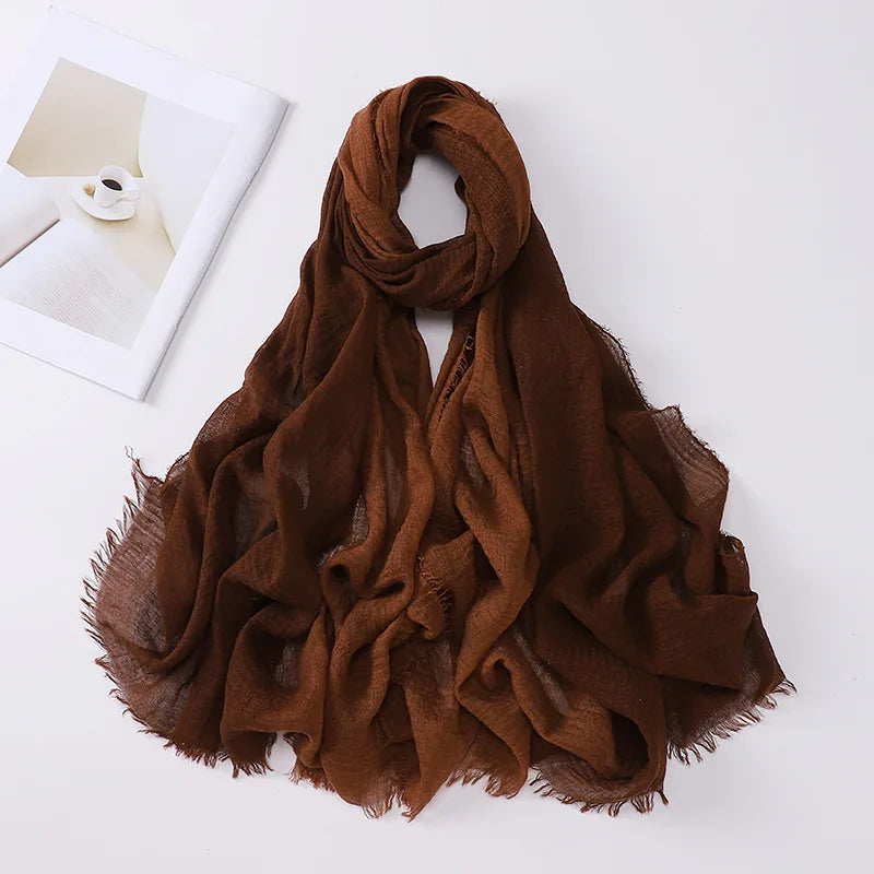 180*90cm Gradient Cotton Linen Women Muslim Hijab Scarf Woman Islamic Arab Shawl Wrap Head Scarves Ready To Wear Headscarf