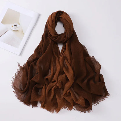 180*90cm Gradient Cotton Linen Women Muslim Hijab Scarf Woman Islamic Arab Shawl Wrap Head Scarves Ready To Wear Headscarf