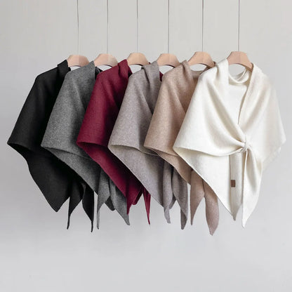 Autumn and Winter Korean Version New Women's Neck Wrap Wool Blended Triangular Shawl Female Thickened With Knitted Warm Shoulder