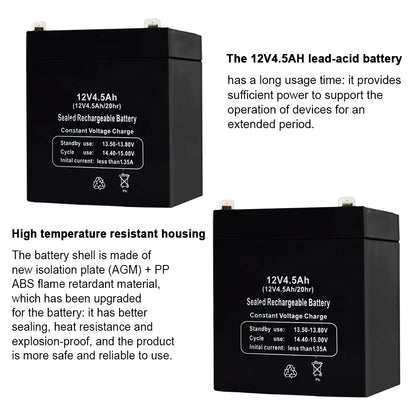 12V 4.5AH Maintenance Free Lead Acid Battery Solar Energy Storage For RV Camping Emergency Outdoor Solar System Household Use