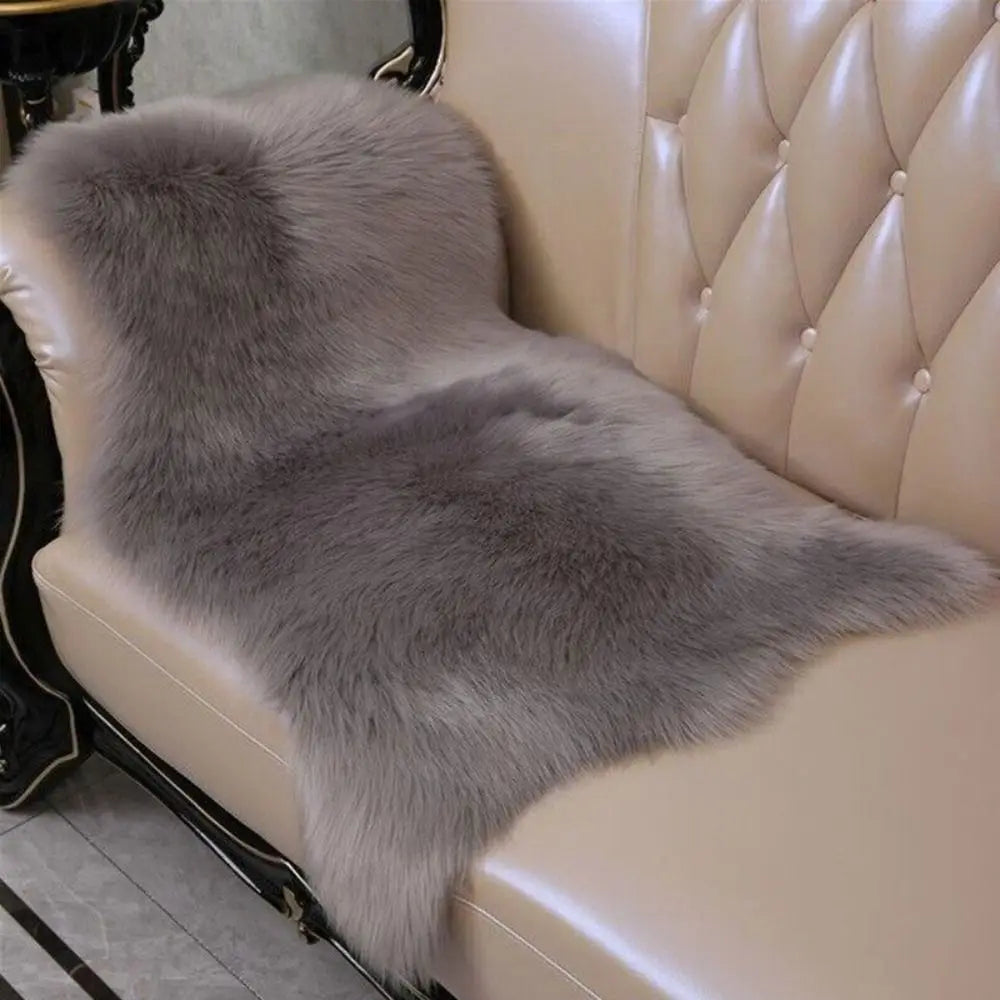 Imitation Wool Non Slip Fluffy Shaggy Floor Protection Soft Rugs Washable Sheepskin Rug Bedroom Mats Faux Fur Home Decor