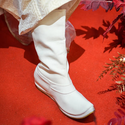 Fulujiacos Hanfu boots men's and women's boots Song Dynasty upturned mid top boots
