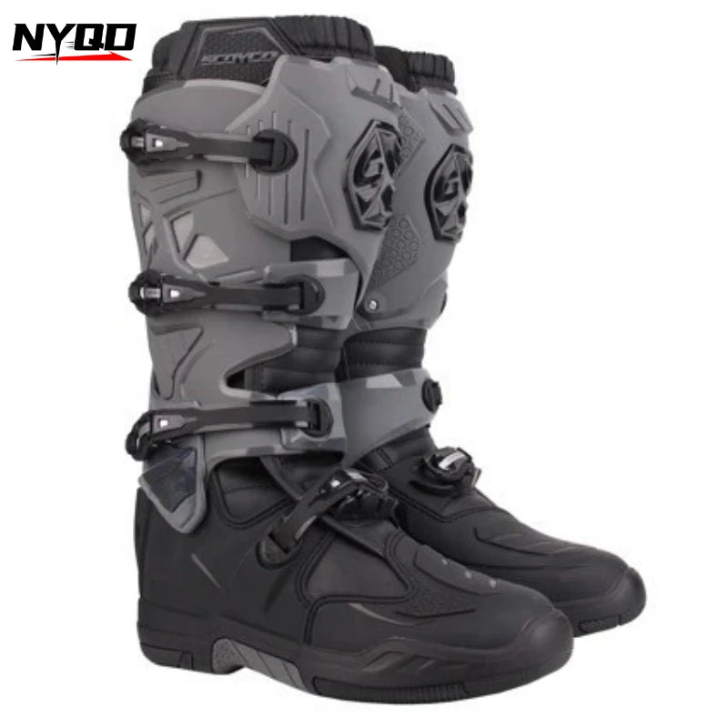 High‑Cut Motocross Boots Men Off‑Road Dirt Bike Protective Motorcycle Enduro Racing Riding Boots