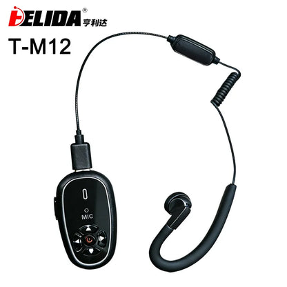 1PC Super Mini Walkie Talkies with Headset AI Voice Control Upgraded Versio Hands-Free  Charging 16Channels for Restaurant Hotel