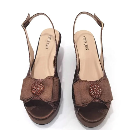 Sandals Woman Summer 2024 New Arrival Specially Designed Black African Women's Round Toe High Heels Suitable for Wedding Party