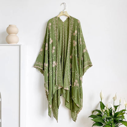 Bright Fashion Print Bohemian Long Cardigan Sweet Lady Beach Cover-Up Casual Holiday Party Kimono Maxi Stitch Boho