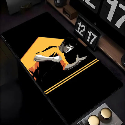 B-Bruce L-Lee Li Xiaolong K-Kung F-Fu Mouse Pad Mousepad HD Printing Computer Gamers Locking Edge Non-slip Mouse Pad XXL90x40cm