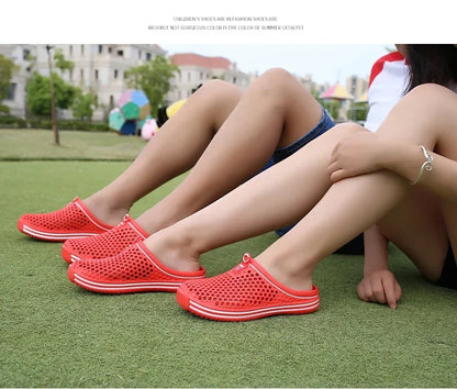 Men Shoes 2024 Beach Slippers Unisex Hollow Out Casual Women Beach Sandal Flip Flops Shoes Non-slip Size 36-45 Mens Slippers