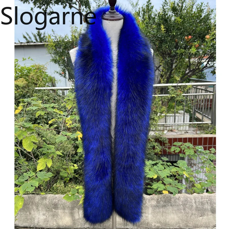 American 180cm Super Long Faux Fox Fur Scarf Winter Women Cosplay Warm Fashion Neck Decor Fluffy Shawl Wrap Luxury Furry Scarves