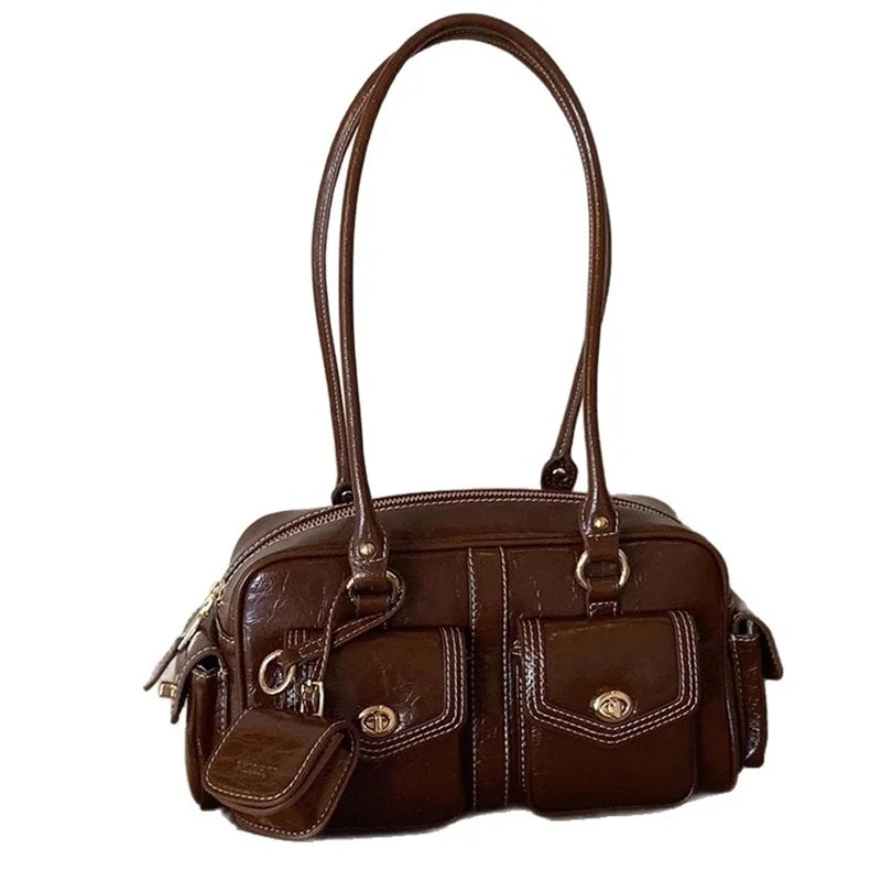 Luxury Boston Bags New Handbags For Women Trendy Commuting Versatile Handbag With Pendents Shoulder Crossbody Pillow Bags