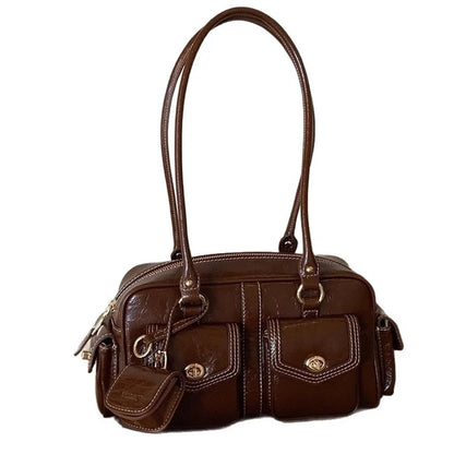 Luxury Boston Bags New Handbags For Women Trendy Commuting Versatile Handbag With Pendents Shoulder Crossbody Pillow Bags