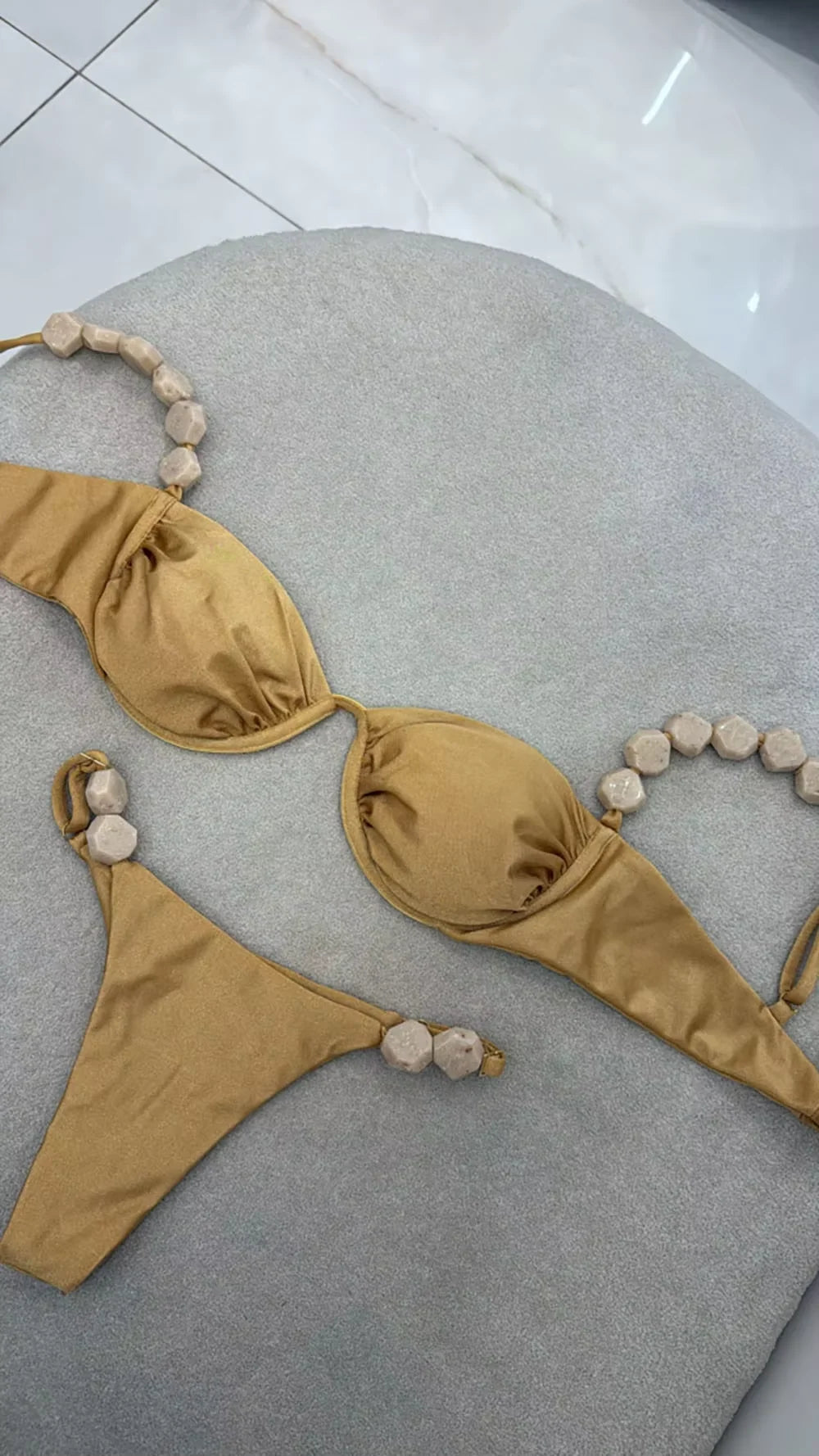 2026 Sexy Bikini Set High Waist Golden Printed Women Swimwear Push Up Bikinis Swimsuit Female Biquini Bathing Suit