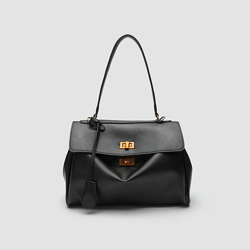 Casual Tote Bags For Women Luxury Designer Handbags And Purses 2024 New In PU Lock Tassel Decoration Large Capacity shoulder Bag
