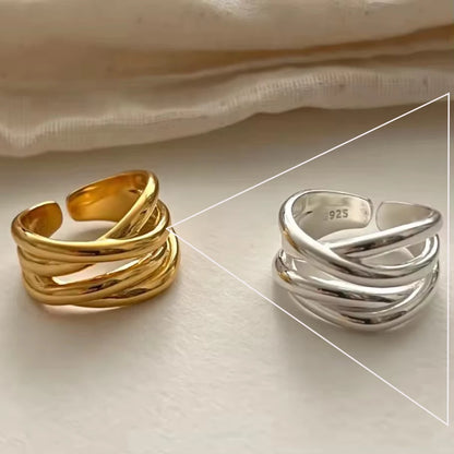 PANJBJ 925 Sterling Silver Golden Flower Rings For Women Drip Glaze Plant Irregular Adjustable Sweet Jewelry Gift Dropshipping