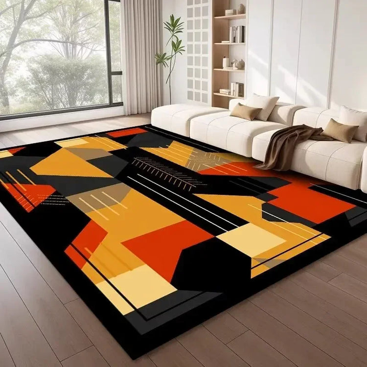 Nordic Style Geometric Large Rugs for Living Room Modern Decoration Home Carpet Light Luxury Bedroom Rug  Washable Mat