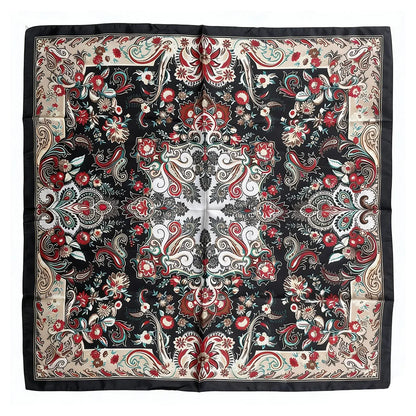 90cm Square Silk Scarf Women Luxury Brand Satin Print Hijab Scarves Muslim Pareo Bandana Female Shawl Wrap Headband Foulard New