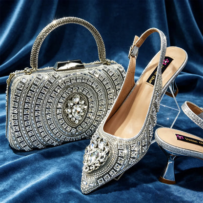 Venus Chan 2026 Olive Green Italian Butterfly Design Pointed Toe Slingback Sandals with Matching Bag - Elegant Set Perfect