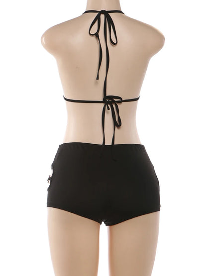 Weird Puss Sexy Hollow Halter Playsuits Women Summer Hipster Backless Bandage Sleeveless Sexy Skinny Elastic Clubwear Rompers