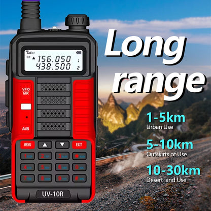 1PC Baofeng UV-10R Dual Band HF Transceiver High Power 10W Professional UV10R Walkie Talkie Long Distance Two Way Ham Radio